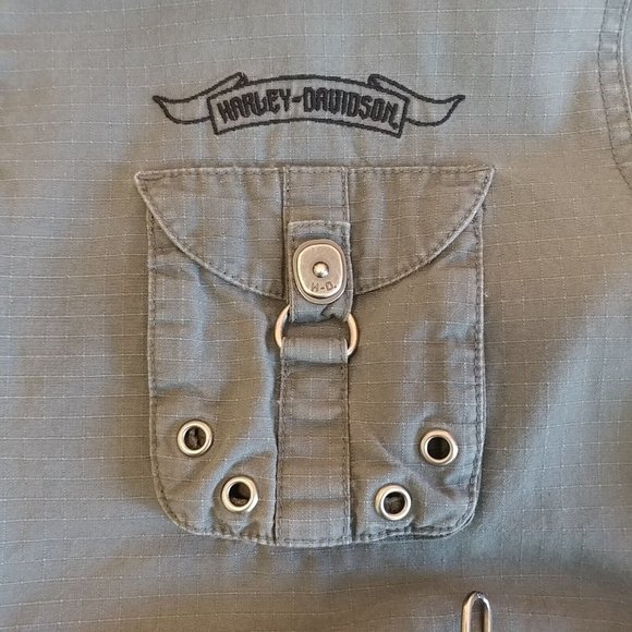 Women's Large L Harley-Davidson Army Green Jacket Camo Inside 97508-05VW - Picture 5 of 9